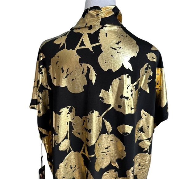 NWT Rachel Roy Black & Gold Graphic Tunic Top Size 2X - Picture 15 of 17
